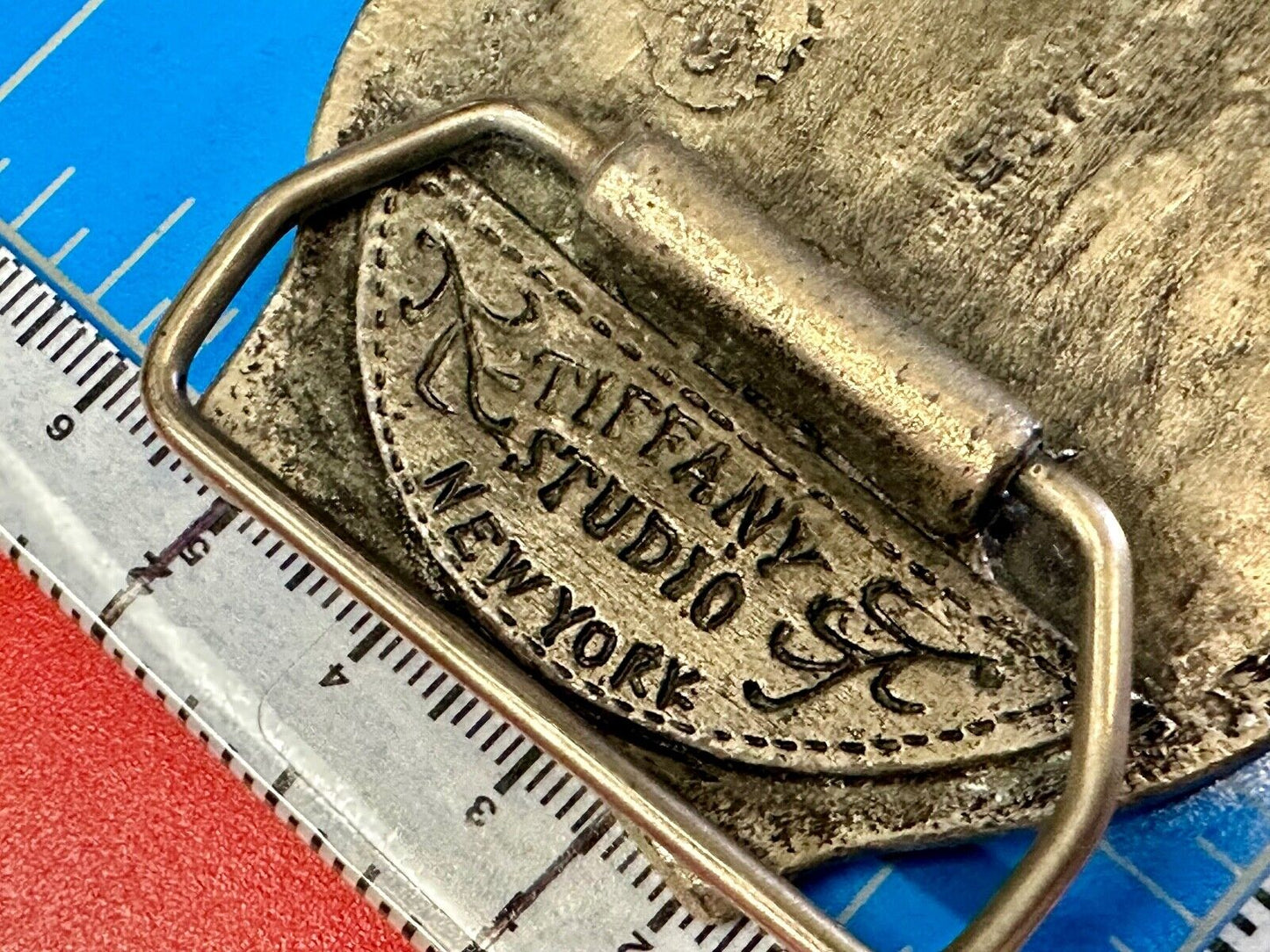 Bear & Cub in Nature Vintage Tiffany Studio New York belt buckle