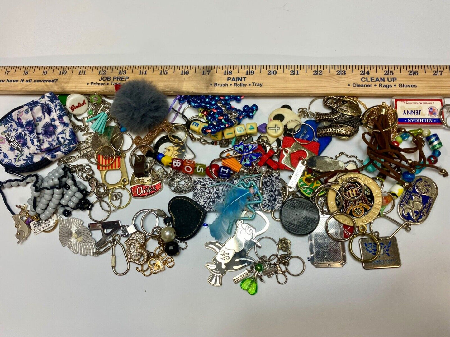 32 OZ Mixed Keychains Resale Bulk Lot, Junk Drawer Grab Bag - Perfect Gifts!