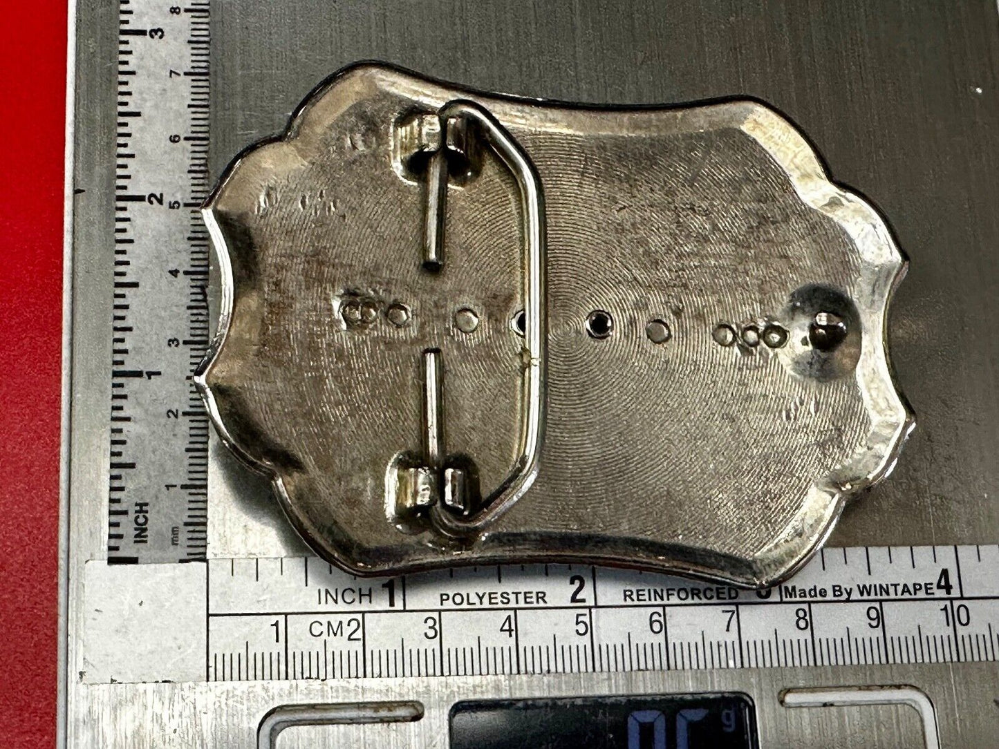 Black Horse Head Cabochon Cab Shaped Centerpiece on Western Belt Buckle