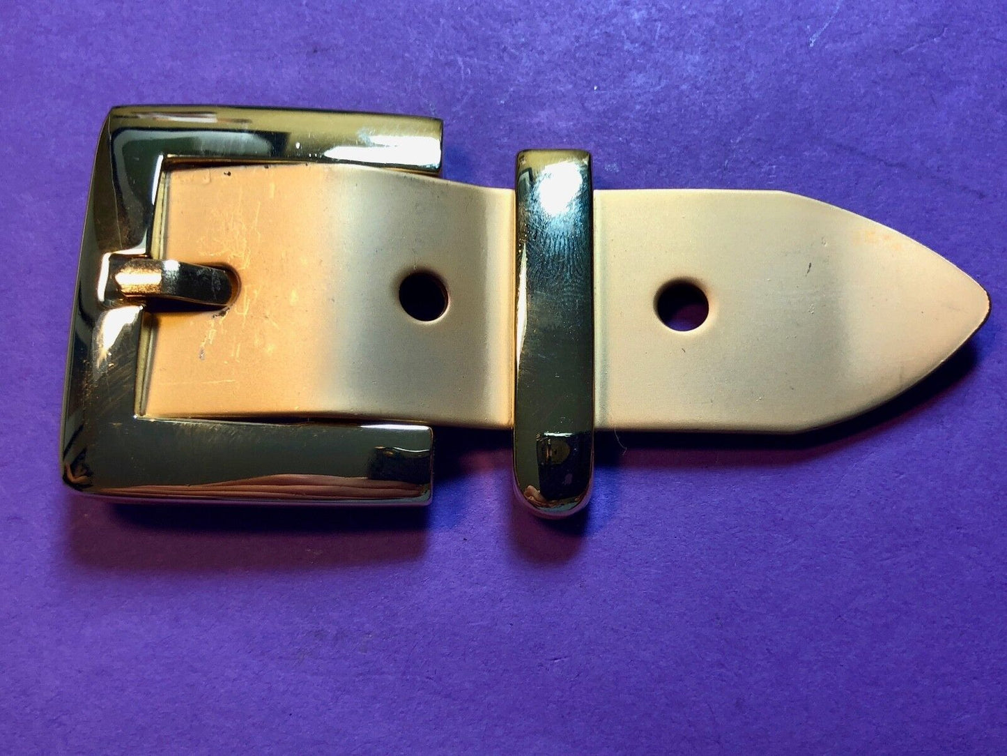 Vintage 2 piece Dress Brass Tone? Belt Buckle