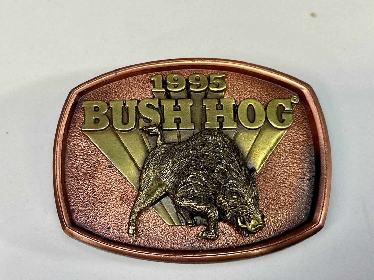 The Bush Hog Rotary Cutter Lawn Construction Tractor Company Belt Buckle 1995