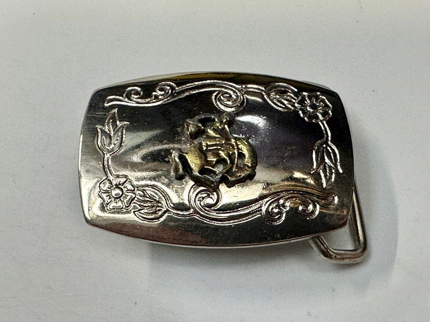 Vintage Cowboy Saddle Bronc western USA made belt buckle