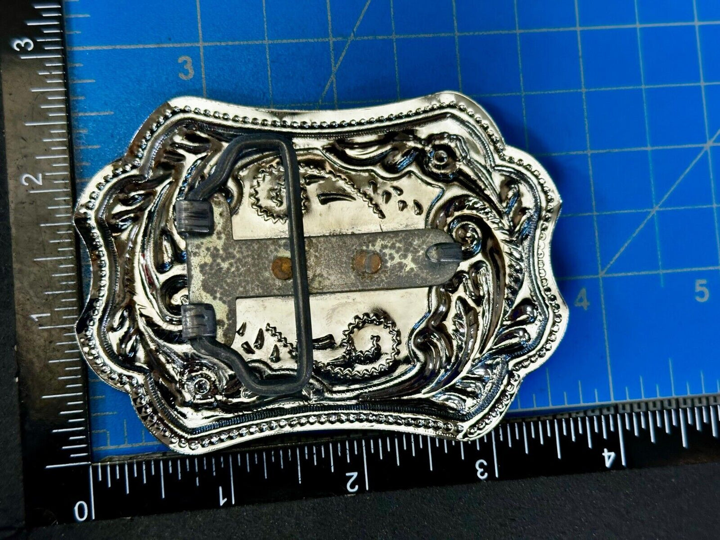 Texas Longhorn Rodeo Steer Bull Vintage Two Tone Western Cowboy's Belt Buckle