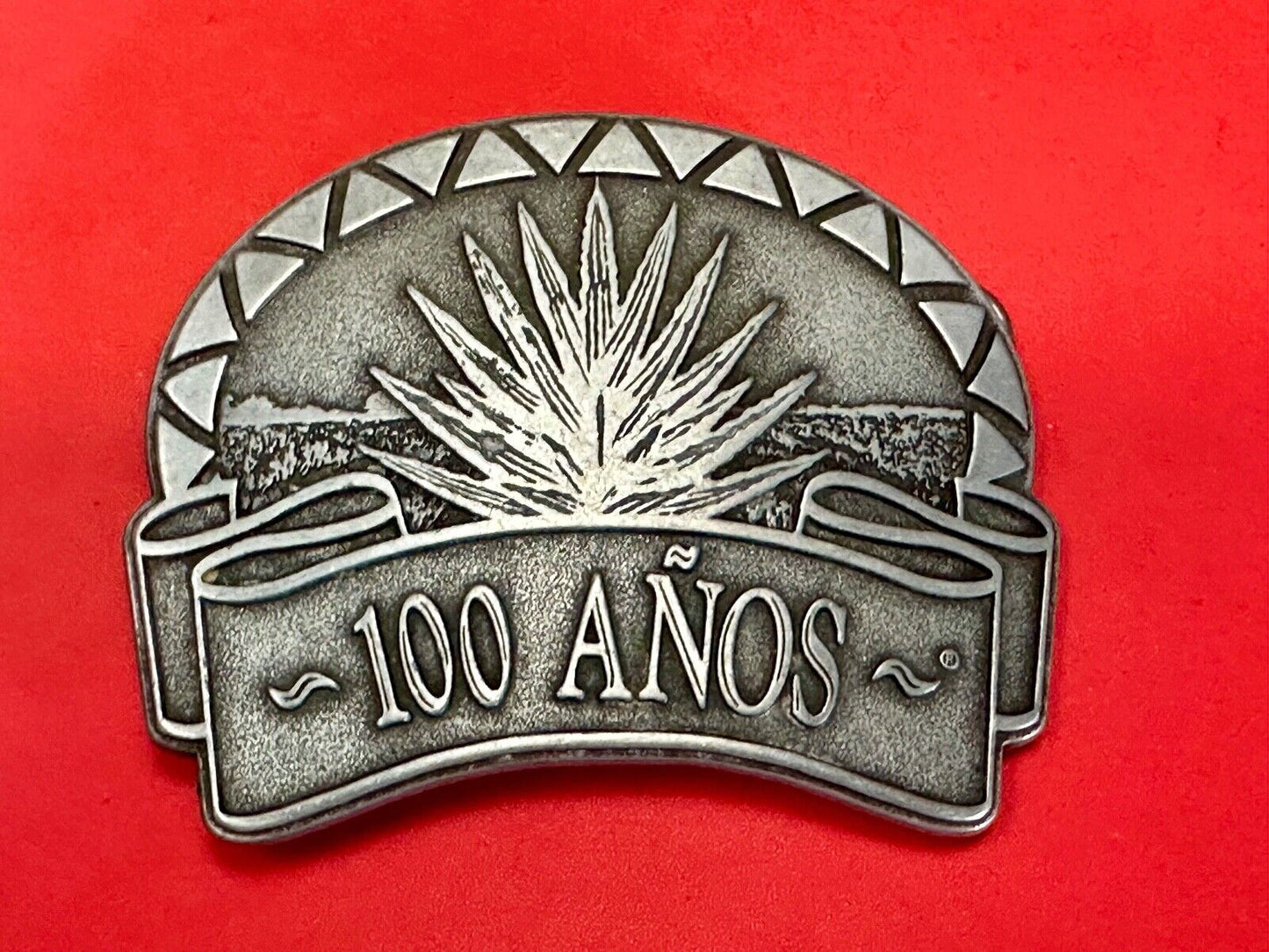 Tequila Brand 100 Anos curved Vintage Adverting Belt Buckle