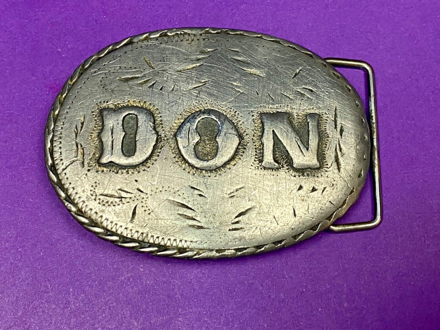 Vintage 1981 Name Don Western Oval Belt Buckle By Spec-Craft