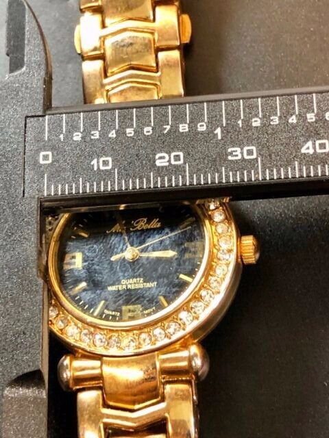 Beautiful Ma bella quartz gold tone women's Ladies watch - rhinestone accents