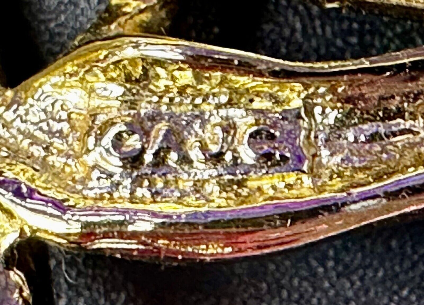 Swirl Abstract Unique Gold Tone Large 3" Vintage Brooch Pin Signed AJC