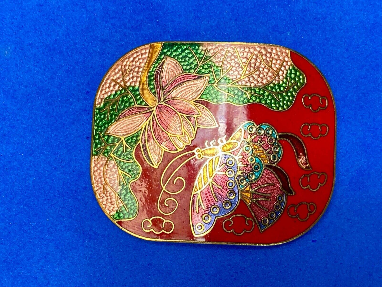 Beautiful Butterfly And Flower Nature Cloud Scene On Colorful Scarf Clip Buckle