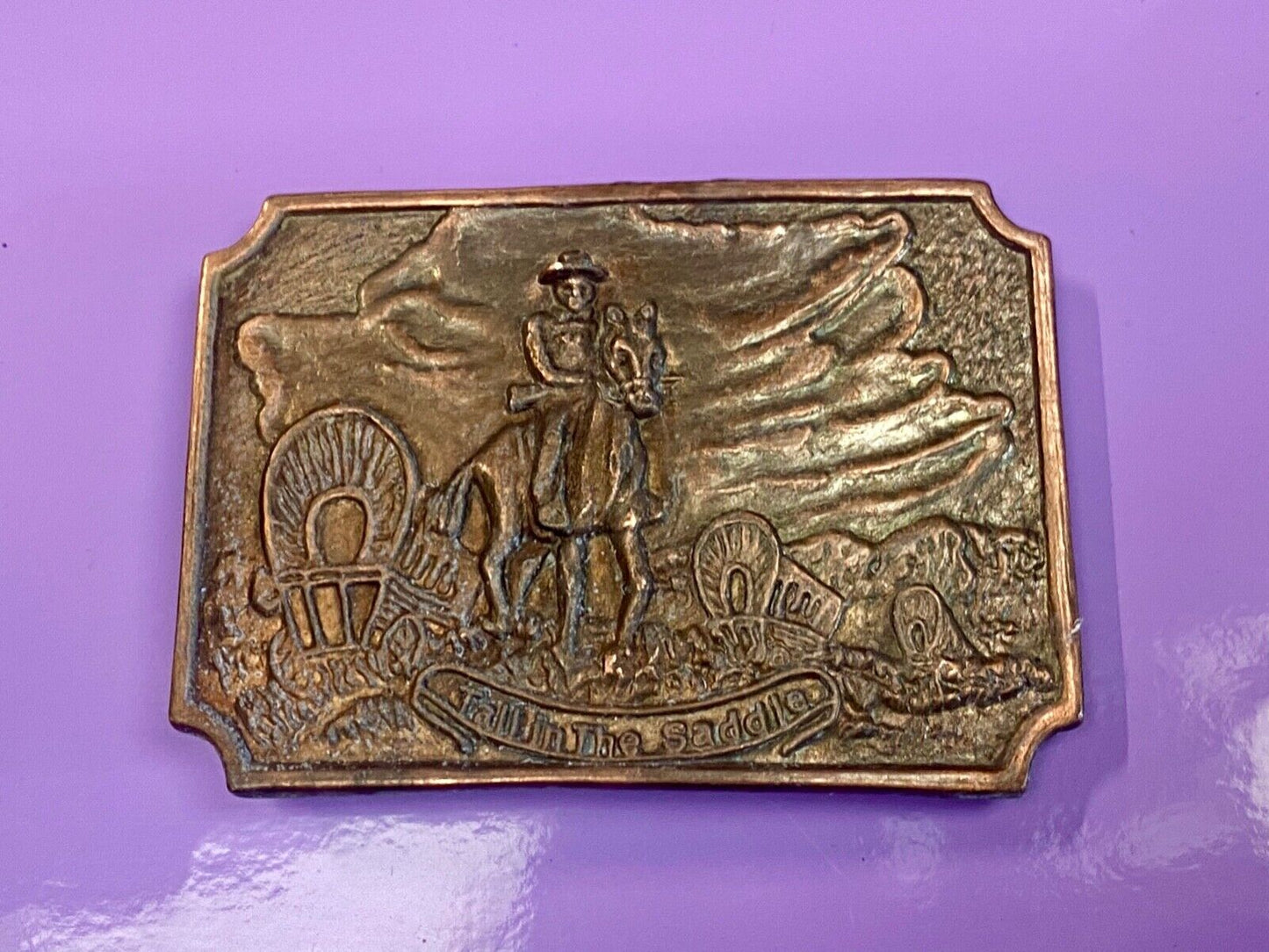 Tall in the Saddle - Western Horse and Cowboy way of life! belt buckle