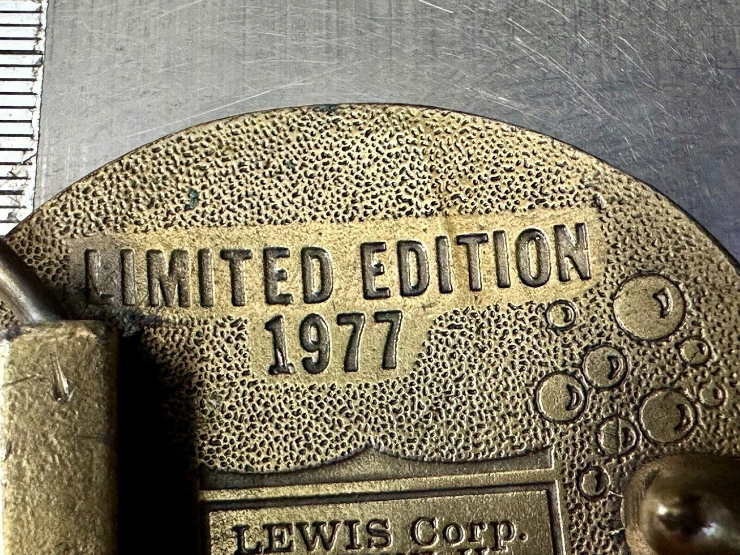 The Bold Look of Kohler - Vintage 1977 Lewis round Limited Edition belt buckle