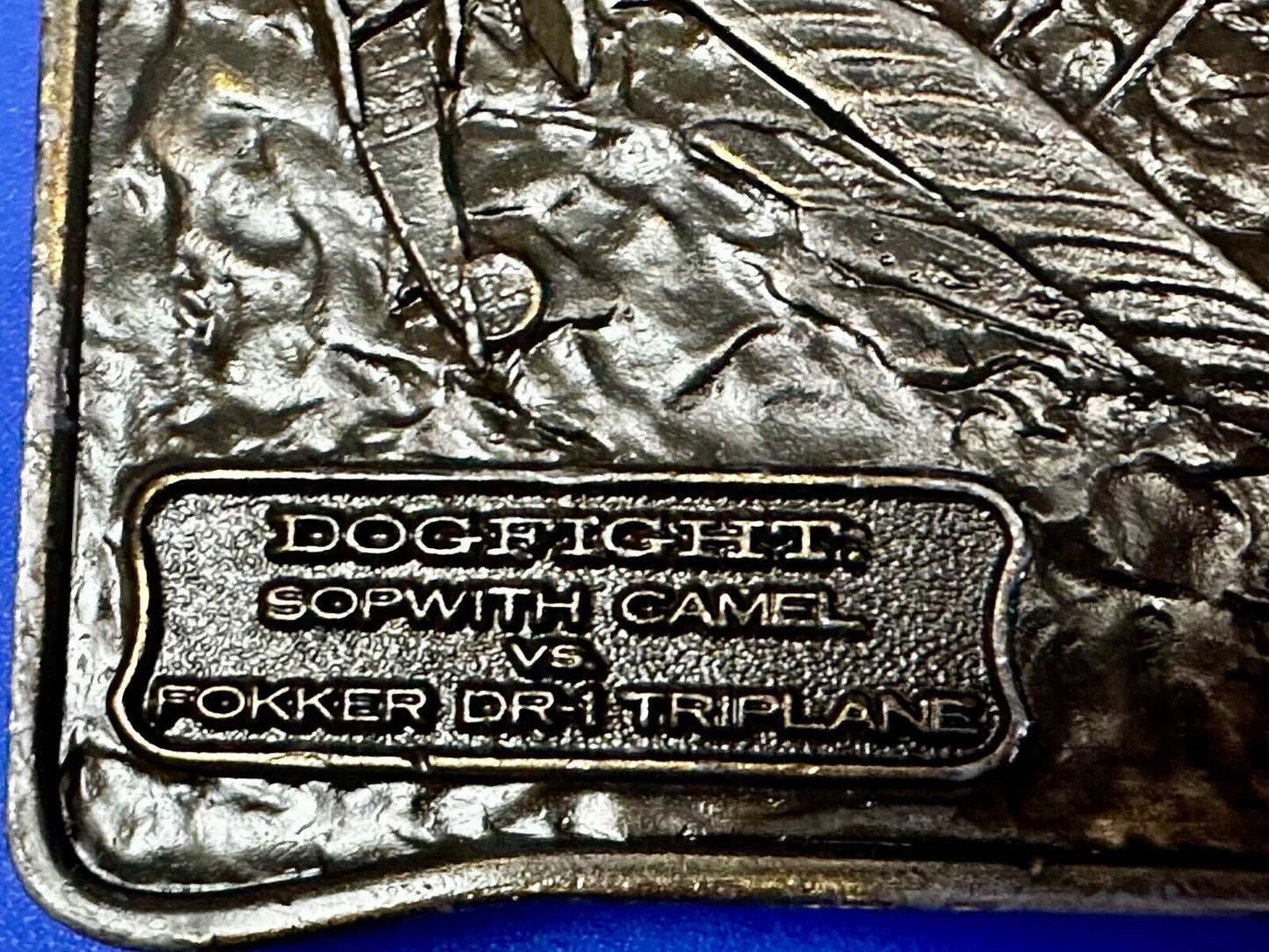 Airplane Dogfight - Sopwith Camel vs. Fokker DR-1 Triplane Vintage Belt Buckle