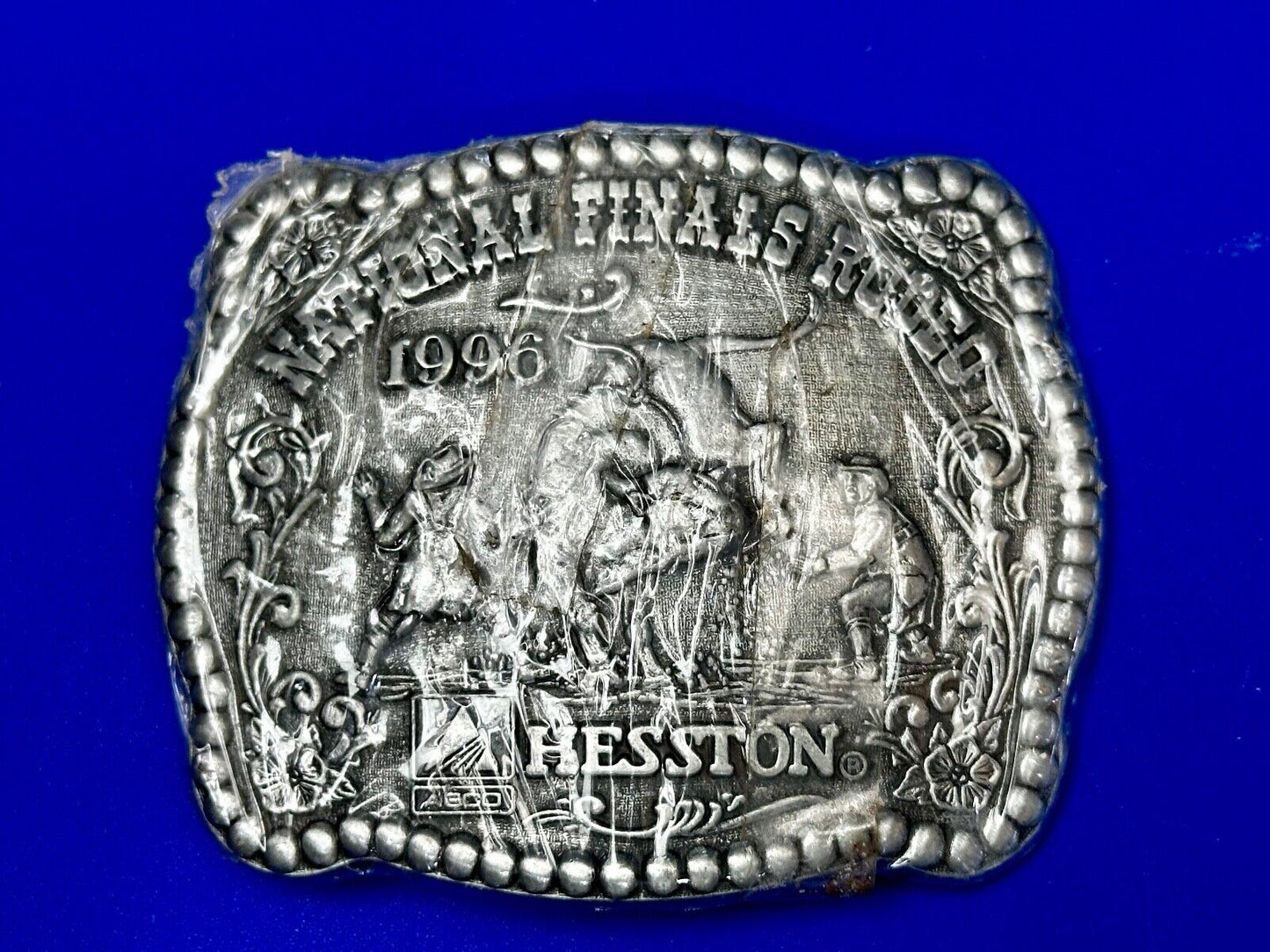 1987 National Finals Rodeo NFR Cowboy Western NOS Belt Buckle in wrap