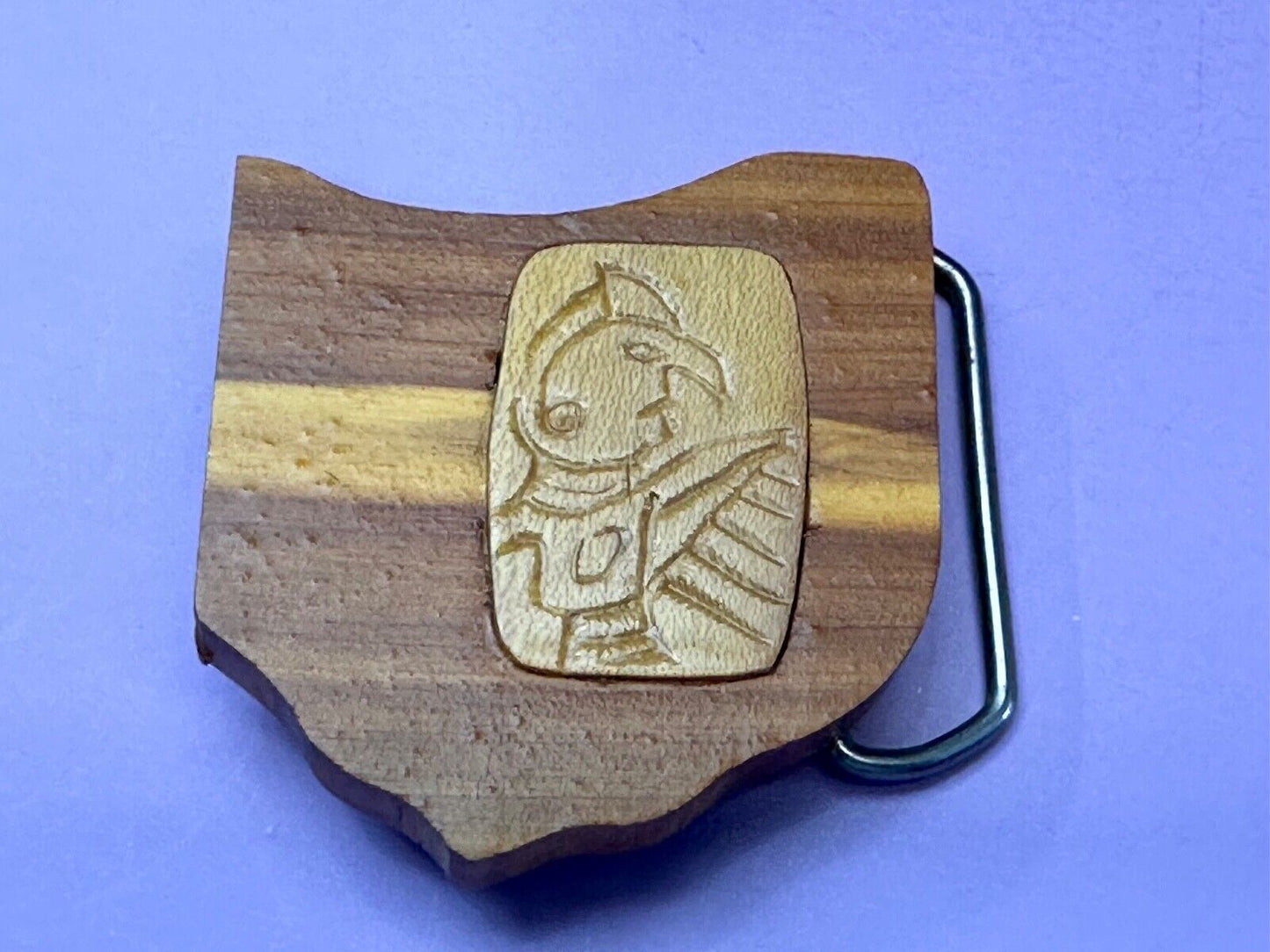 Artisan OHIO state cutout Custom Project wood Belt Buckle Sports fan?