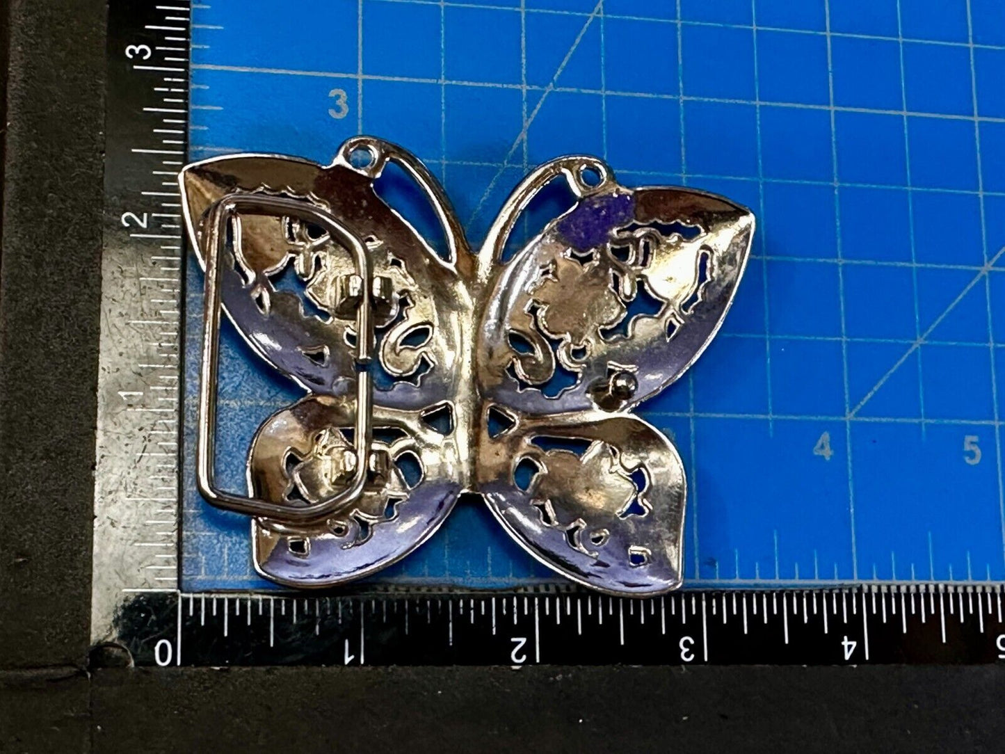 Beautiful Sparkling Butterfly Rhinestone Covered See Through Hippy Belt Buckle