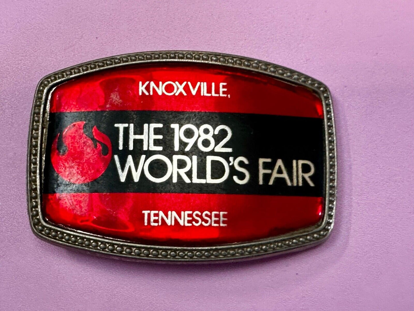 The 1982 World's Fair Knoxville Tennessee Souvenir Commemorative Belt Buckle