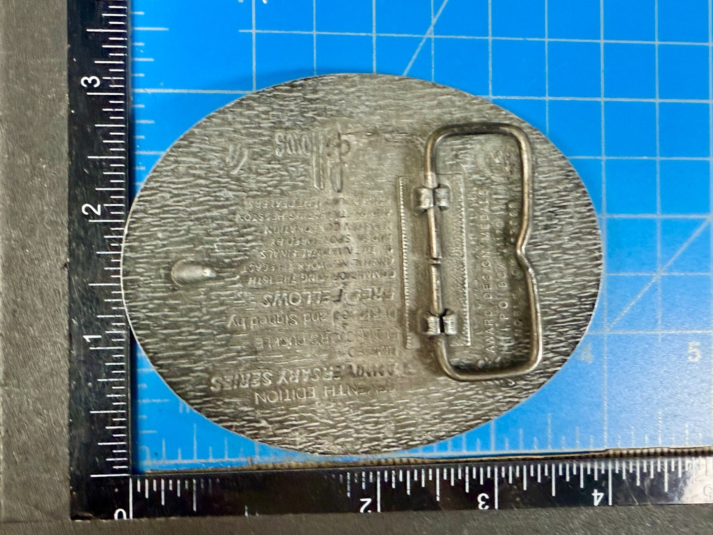 1989 Hesston NFR National Finals Rodeo Award Design Medals Vintage Belt Buckle