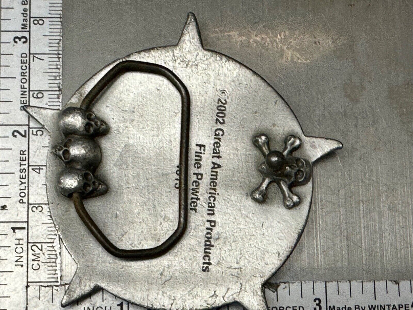 2002 Star in Circle black & Red color Great American Products pewter Belt Buckle