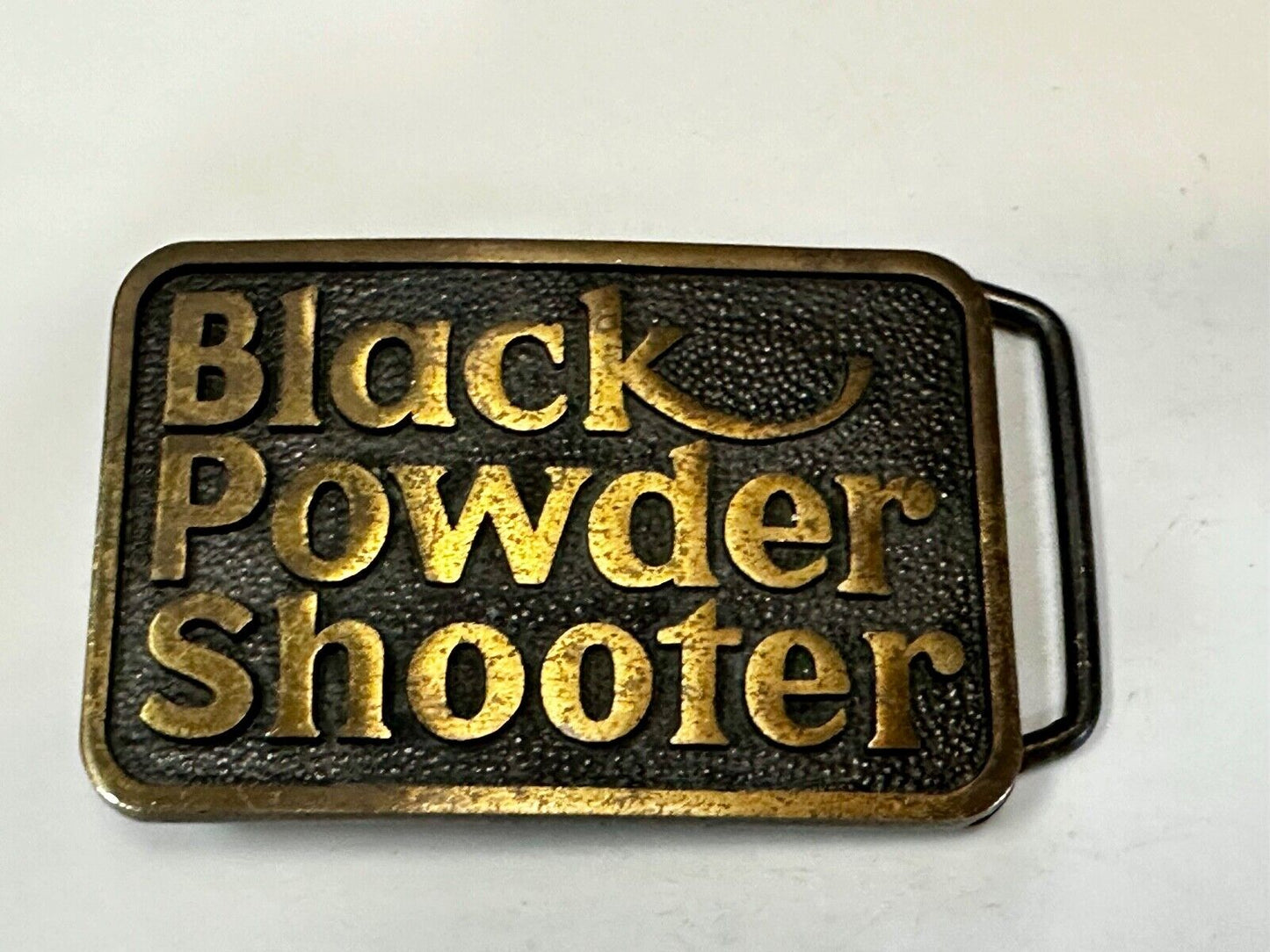 Black Powder Shooter Vintage BTS Solid Brass Belt Buckle - Guns Ammo Military