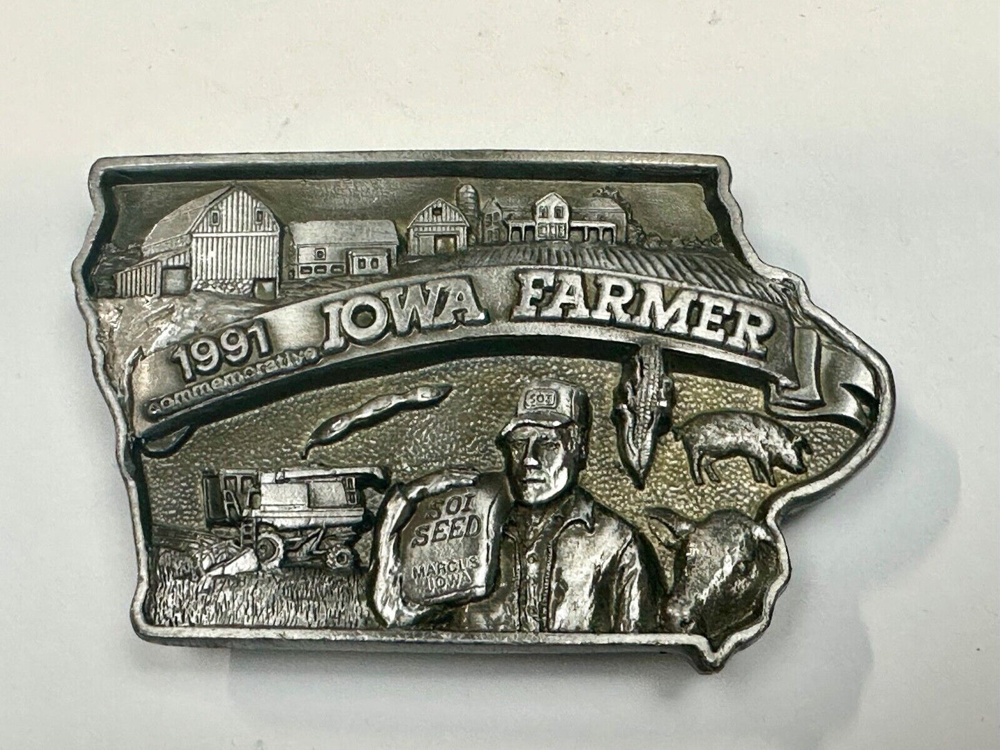 1991 Iowa State Farm Commemorative belt buckle