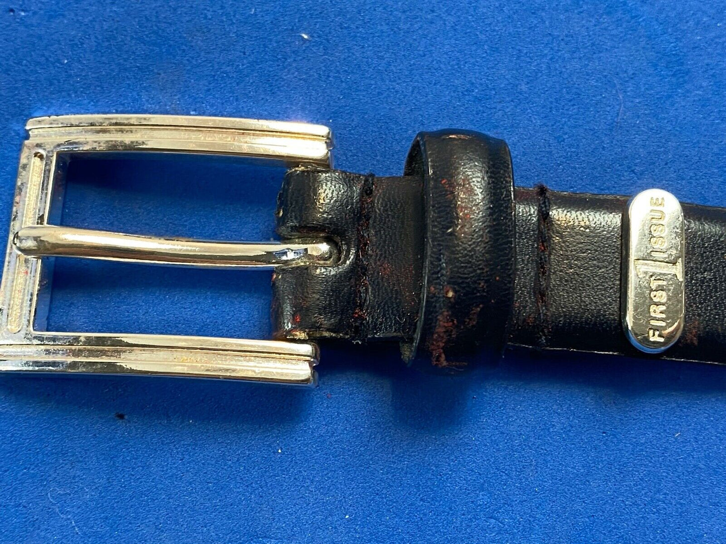 Vintage 1999 FIRST ISSUE dress silver tone belt buckle