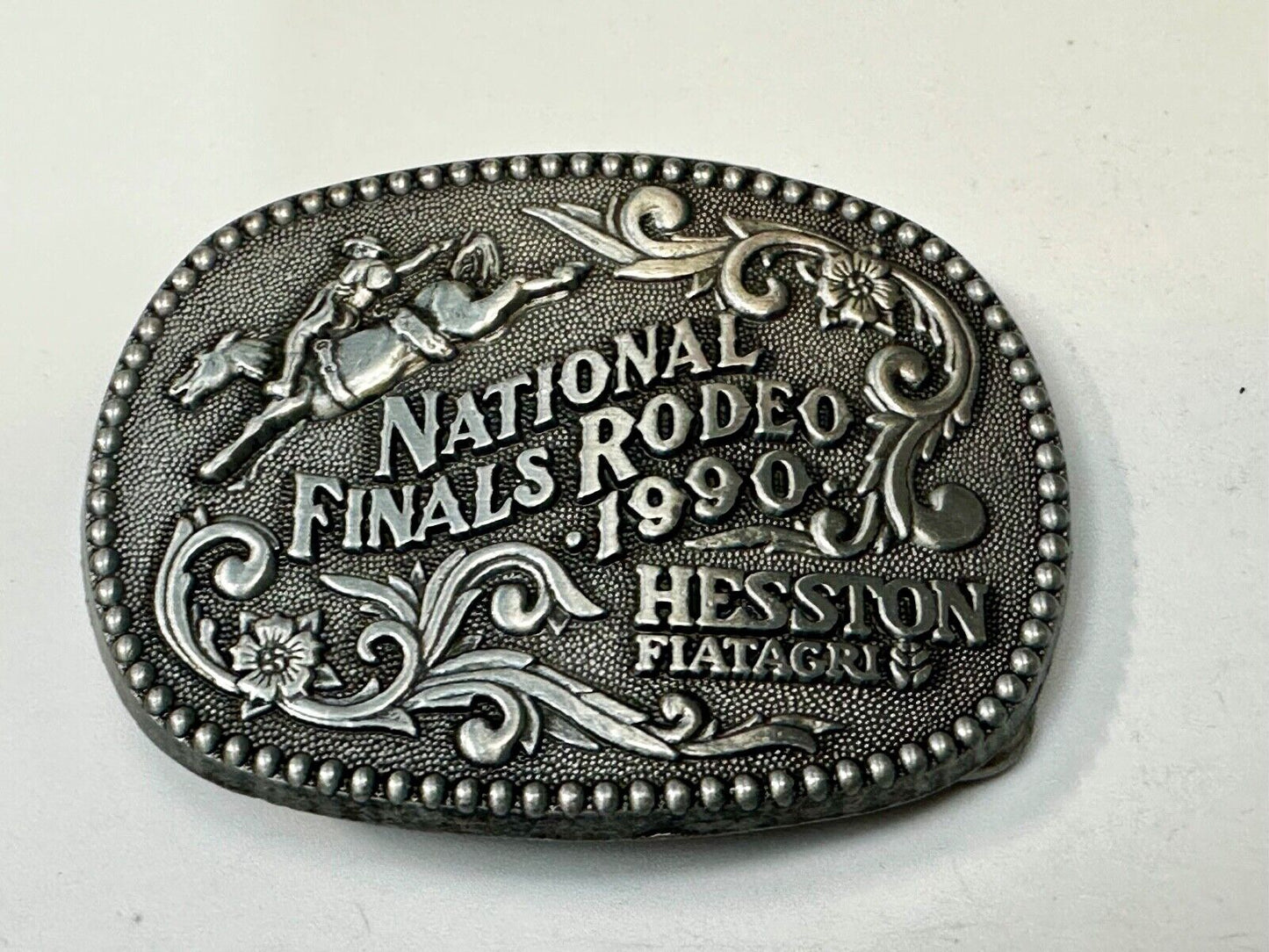 1990 NFR National Finals Rodeo NOS Youth Size ADM Commemorative Belt Buckle