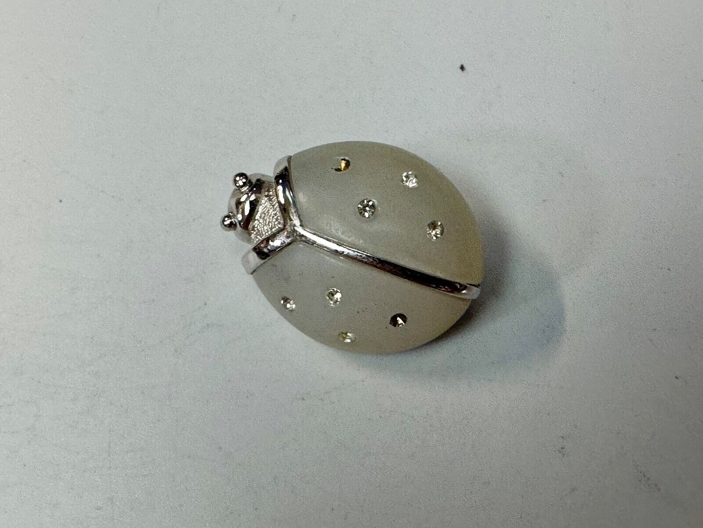 AVON Vintage LADYBUG LAPEL Pin Enamel Costume Jewelry missing rhinestone?