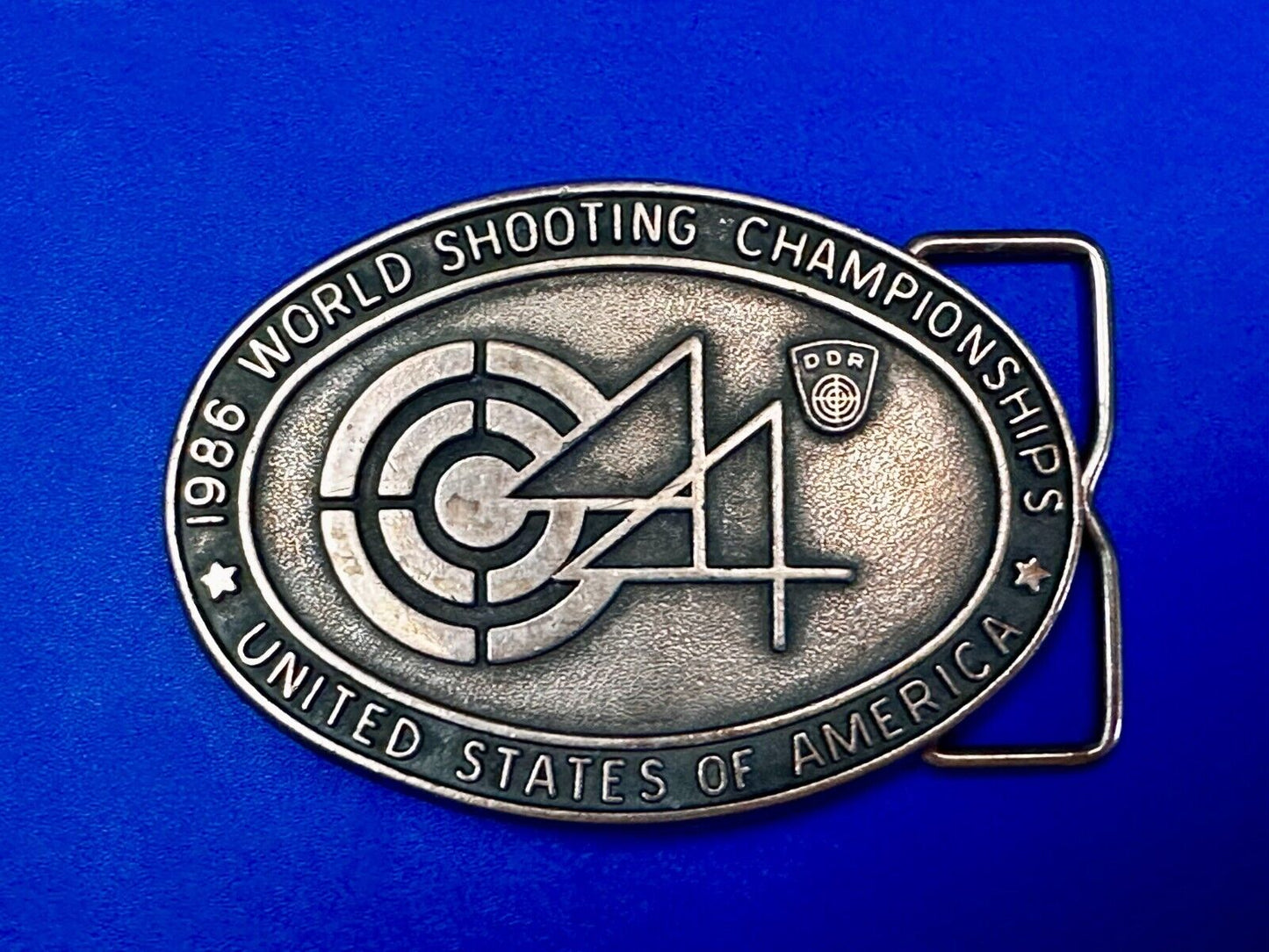 1986 World Shooting Championship Event United States of America Belt Buckle