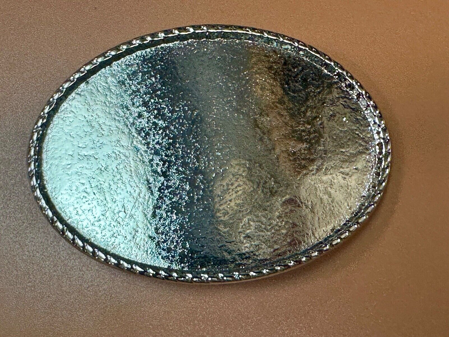 4" wide western silver tone NOS belt buckle your craft project or to wear!