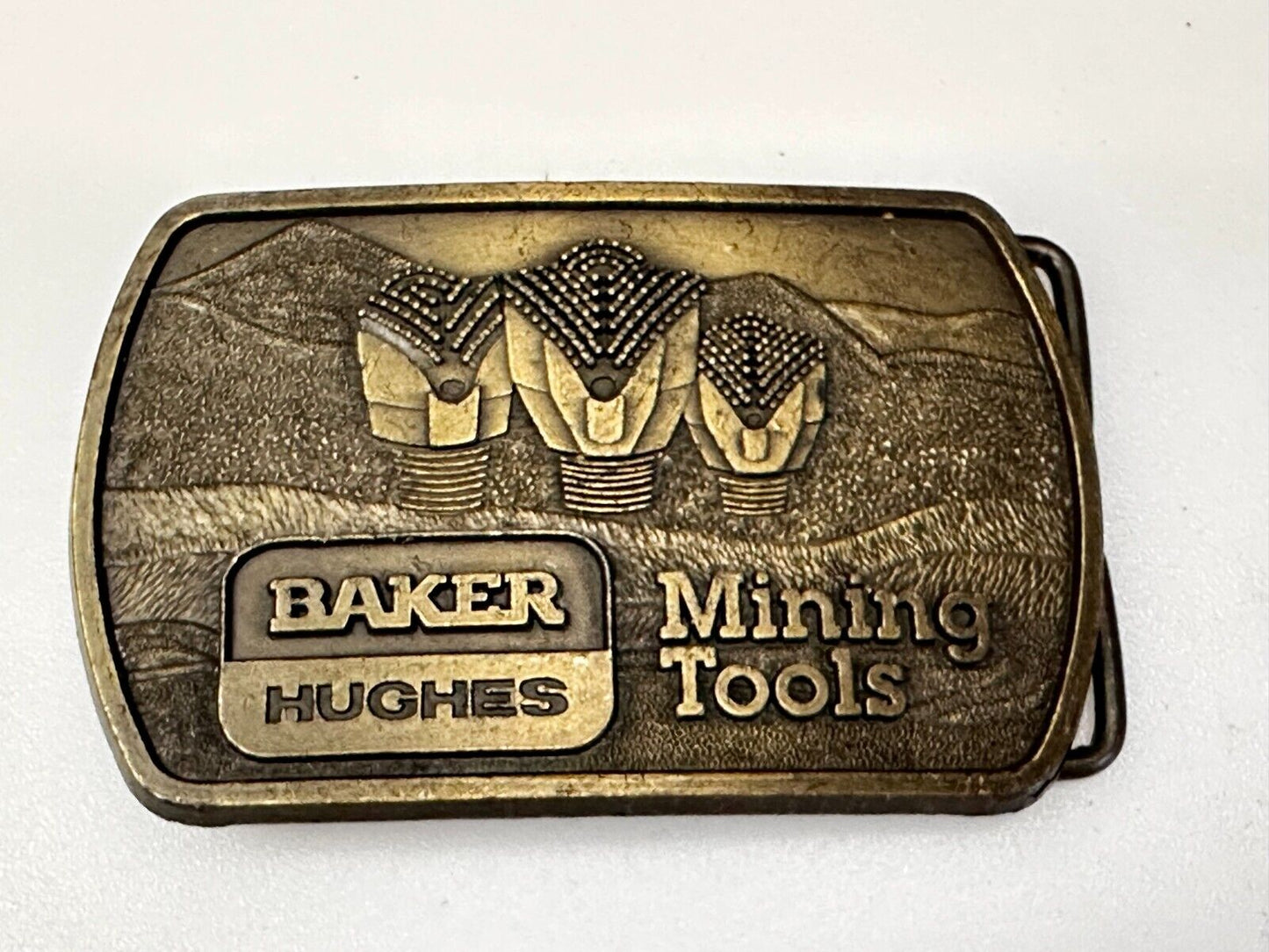 Baker Hughes Mining Tools Mine Drilling Bit Head Advertisement Belt Buckle -1991