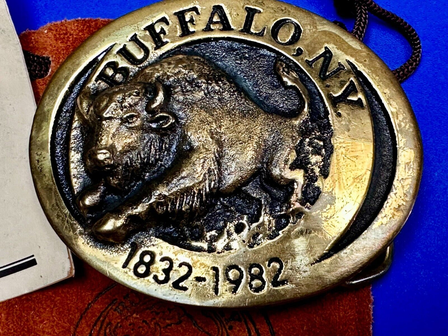 The Charging Buffalo NY State Solid Brass Belt Buckle by Heritage Mint
