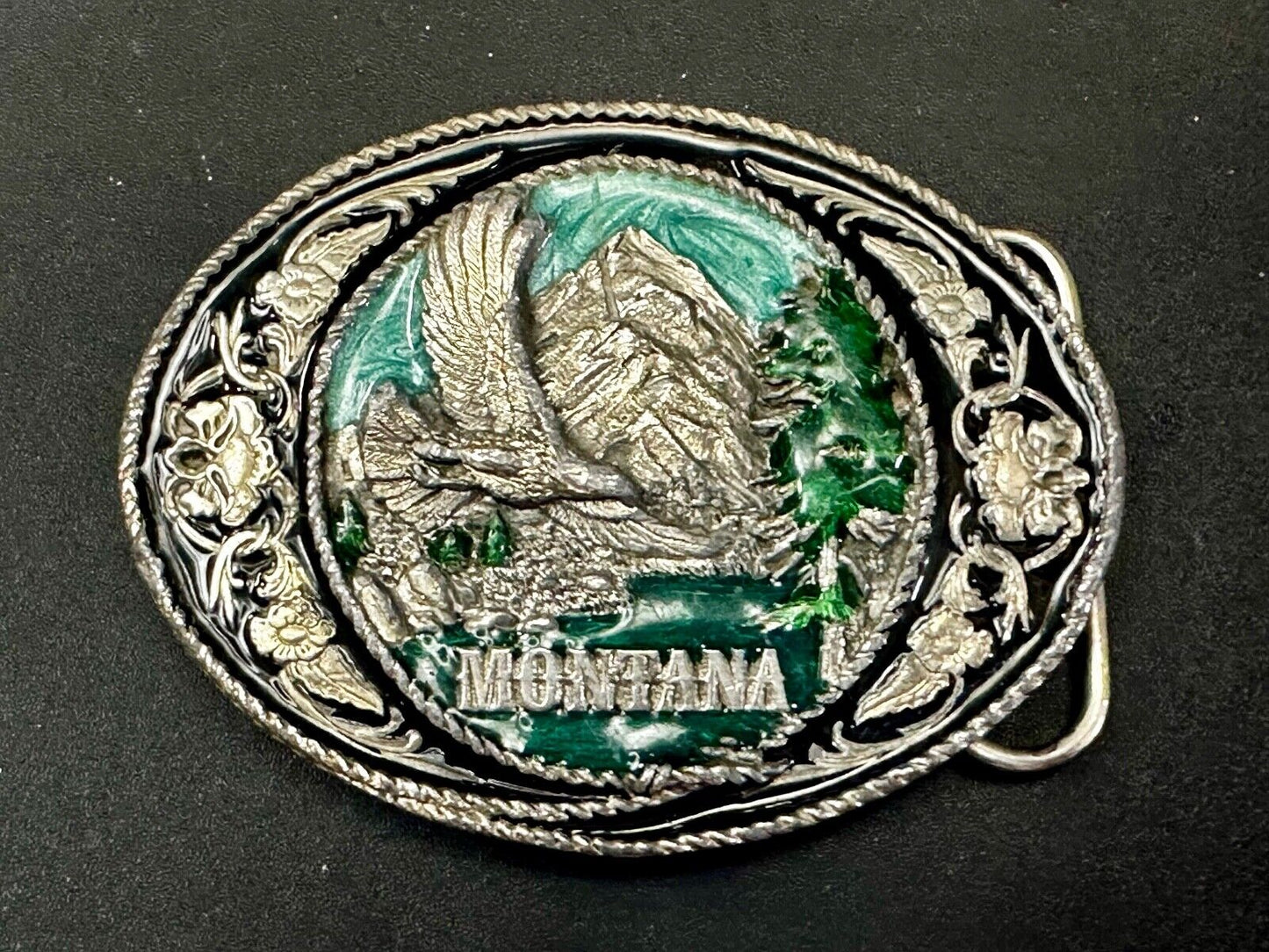 The Great State of Montana Vintage W-5 Siskiyou Eagle Mountain Belt Buckle