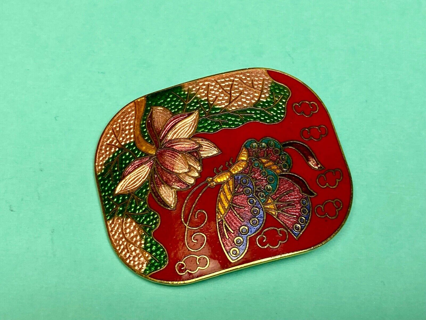 Beautiful Butterfly And Flower Nature Cloud Scene On Colorful Scarf Clip Buckle