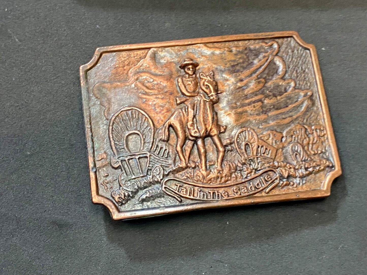 Tall in the Saddle - Western Horse and Cowboy way of life! belt buckle