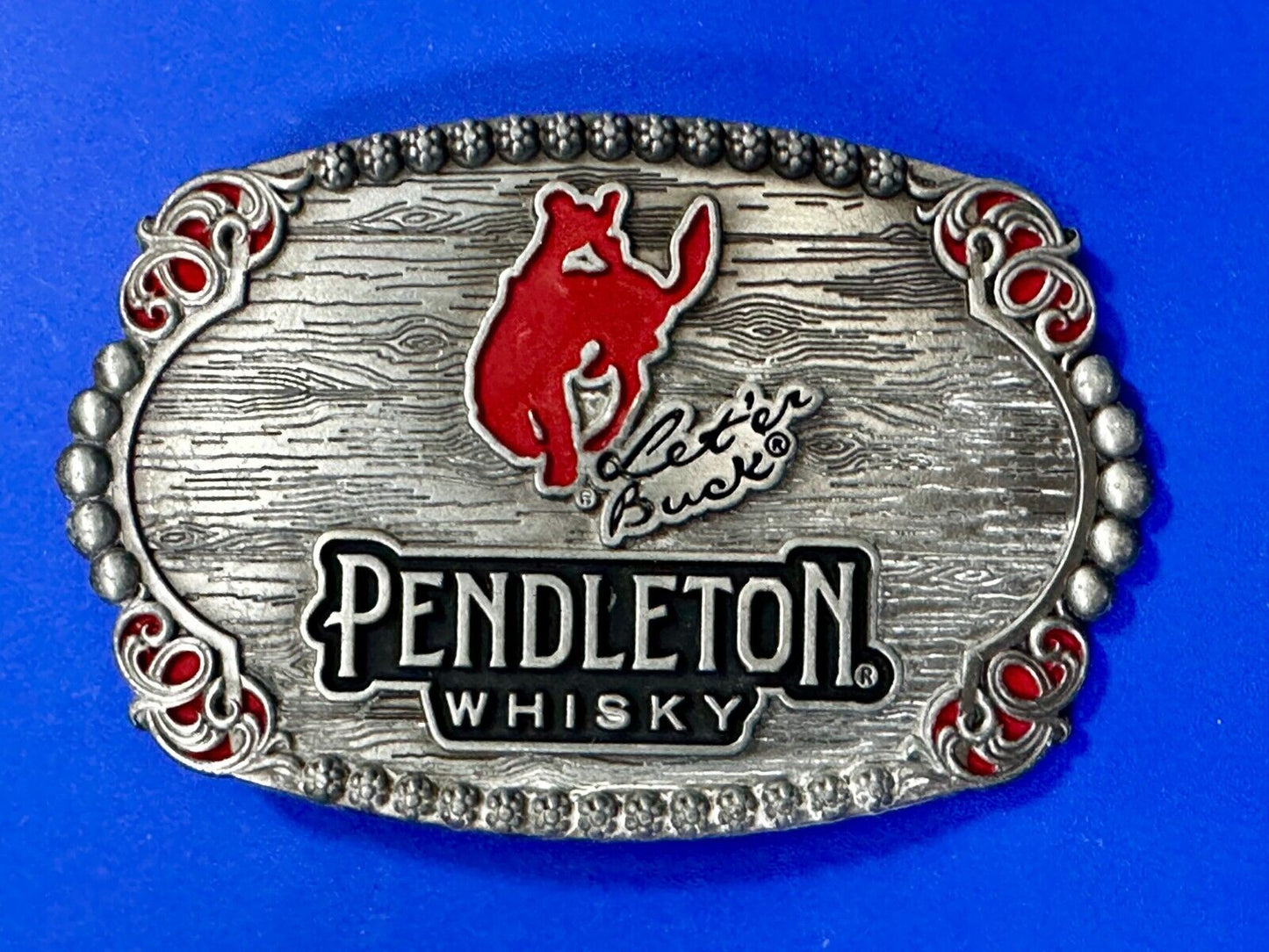 2023 Pendleton whiskey Let'er Buck Rodeo Cowboy Montana Silversmiths Belt Buckle
