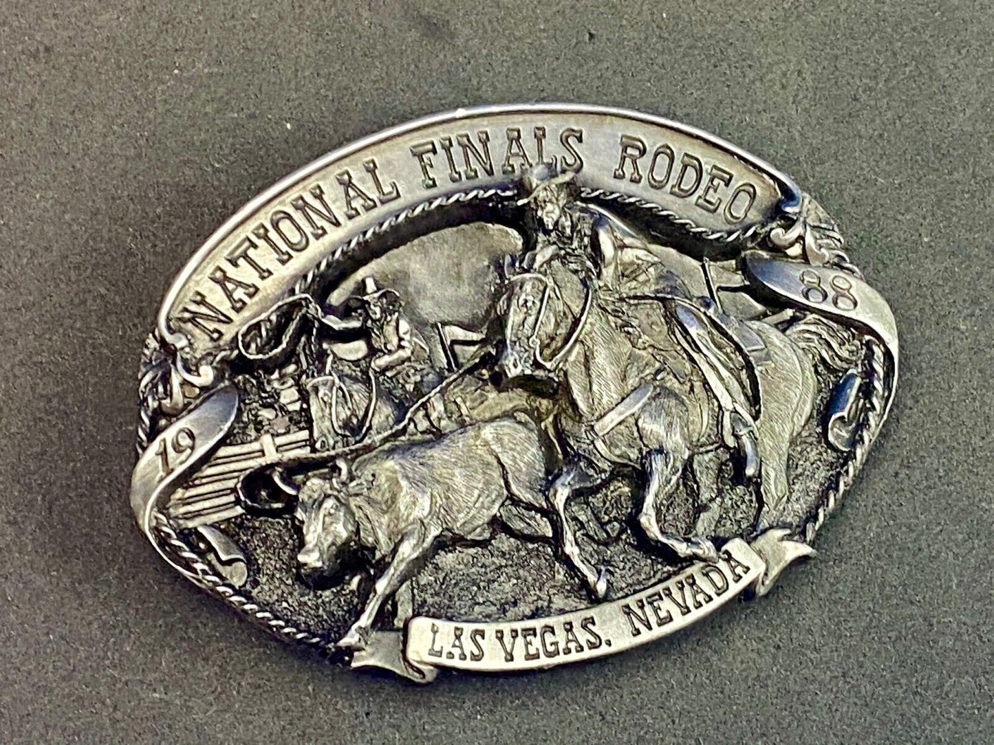 1988 Las Vegas NFR Youth belt buckle by Siskiyiou 750 made! SO RARE!!!