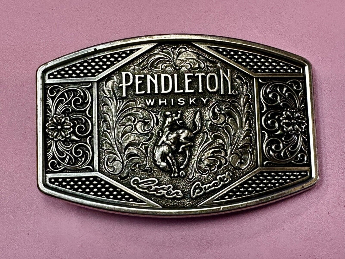 2022 Pendleton Whiskey Let'er Buck Rodeo Cowboy Montana Silversmiths Belt Buckle
