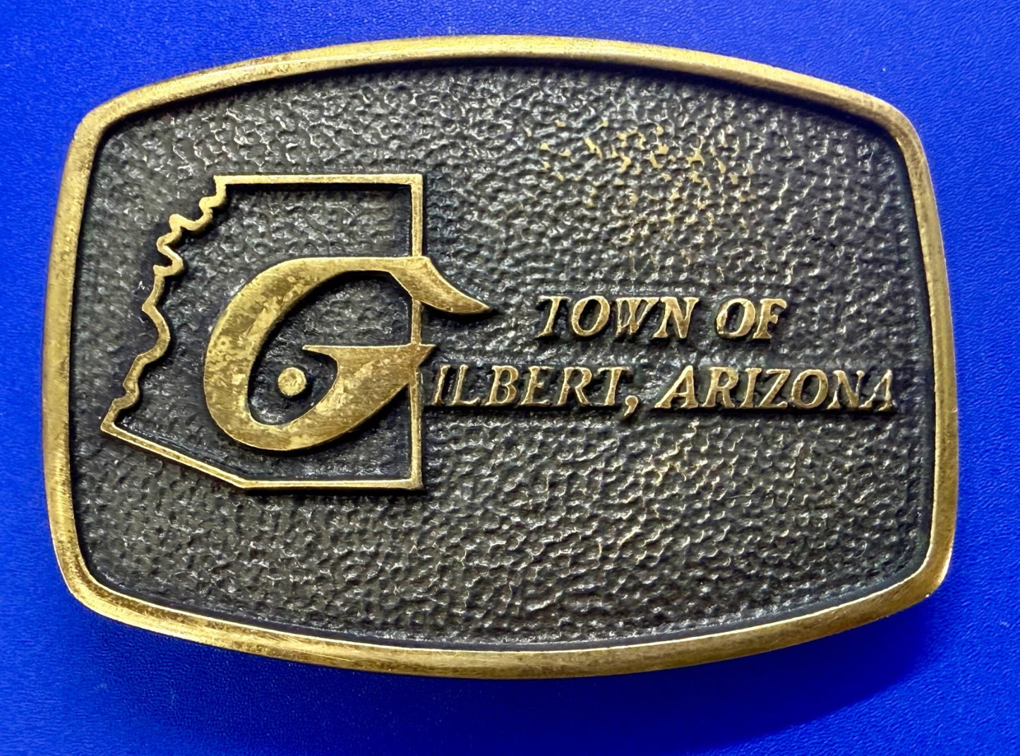 Town of Gilbert Arizona Vintage 1978 Commemorative Solid Brass BTS Belt Buckle