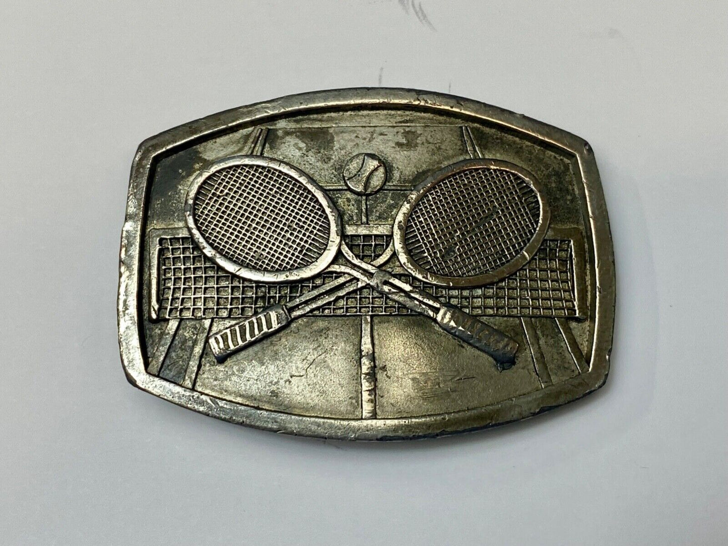 Tennis game match commemorative Indiana Metal Craft belt buckle racquet & ball