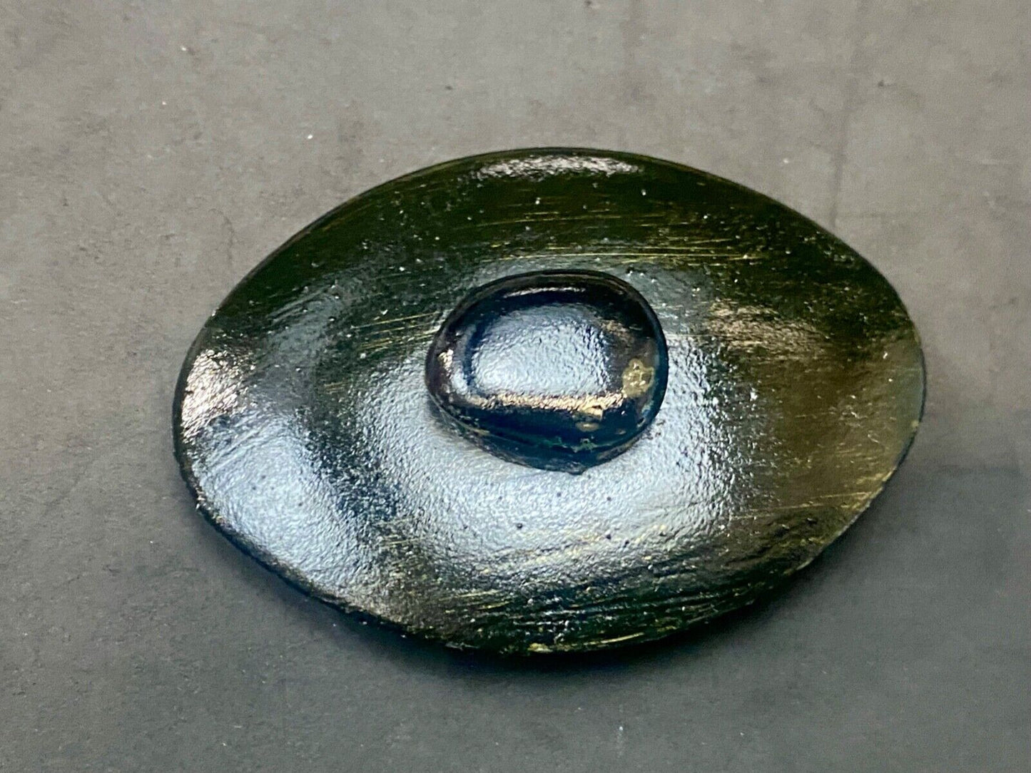 Black Over Easy Egg - style belt buckle! Art Artisan project!