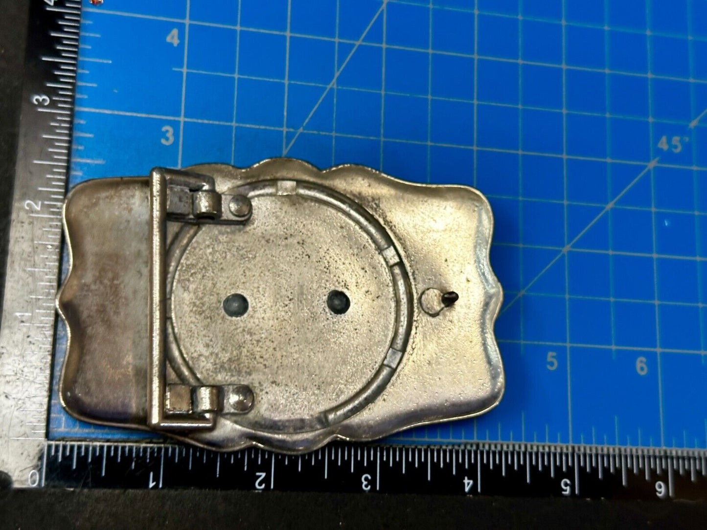 Texas State - Large Centerpiece Ornate Silver Tone Vintage Belt Buckle