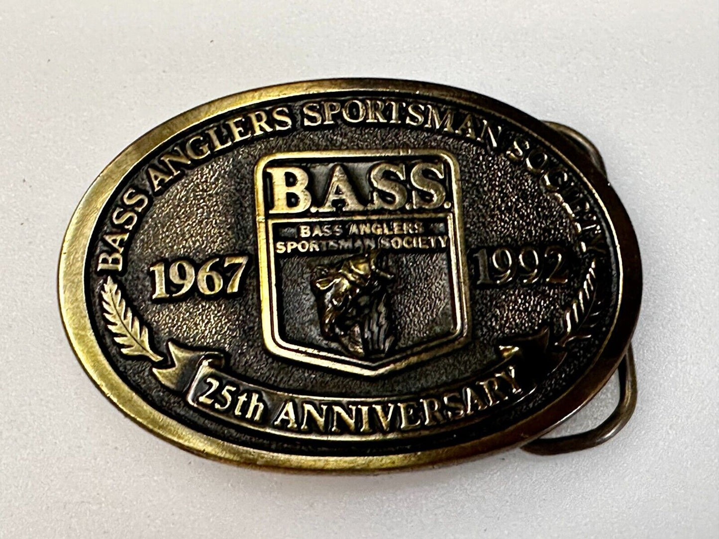 1992 Bass Anglers Sportsman Society Club 25th Anniversary Fishing Belt Buckle