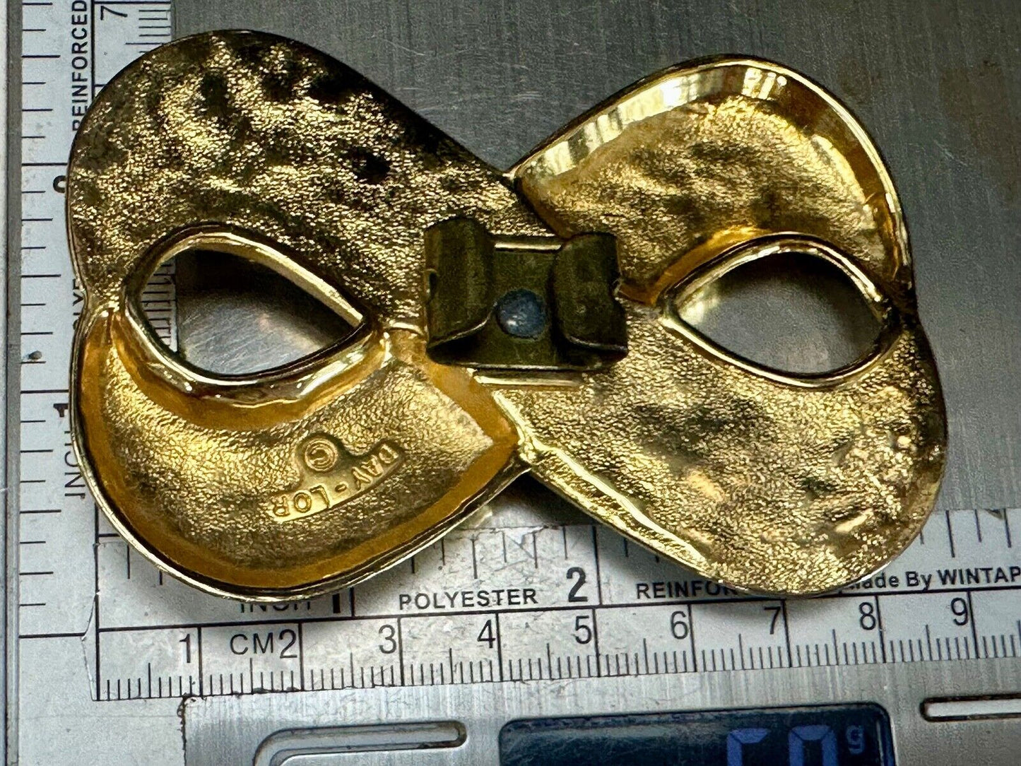 Vintage Day Lor signed gold & silver tone signed scarf shoe clip belt buckle