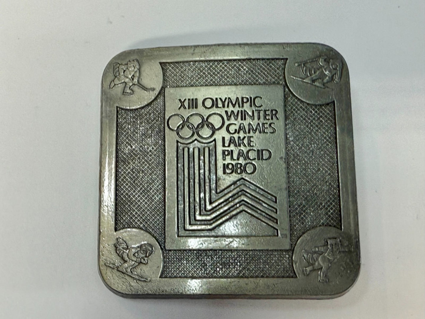 The Olympic Winter Games Lake Placid 1988 Commemorative Silver Color Belt Buckle