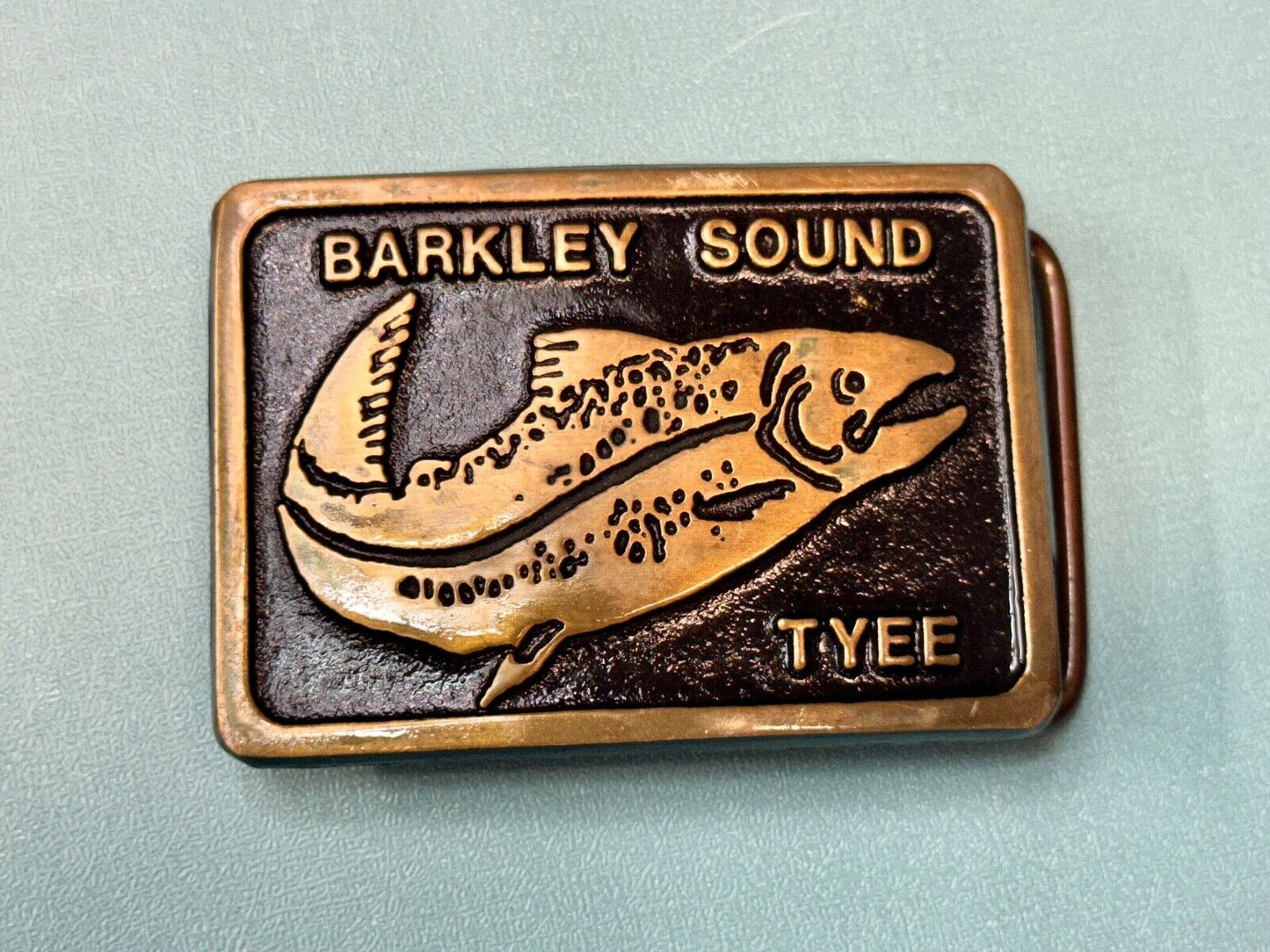 Barkley Sound Tree Fishing Fish Solid Bronze Sandcast belt buckle Rainbow Medals