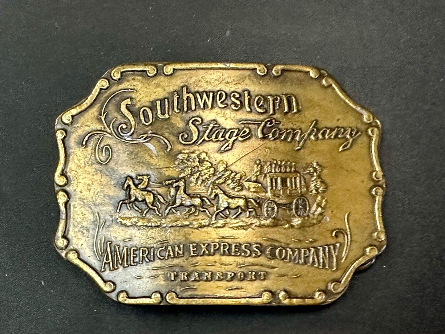 Vintage American Express Southwestern Stage Company Bergamot X-37 belt buckle
