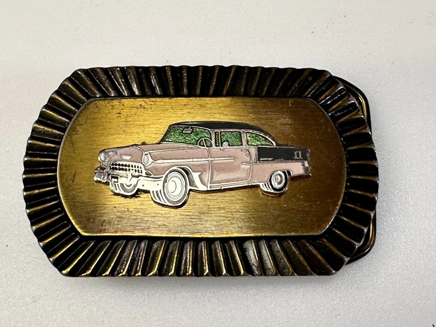1955 Chevrolet Bel Air? Sport Coupe Model Centered Car Collectors W Belt Buckle