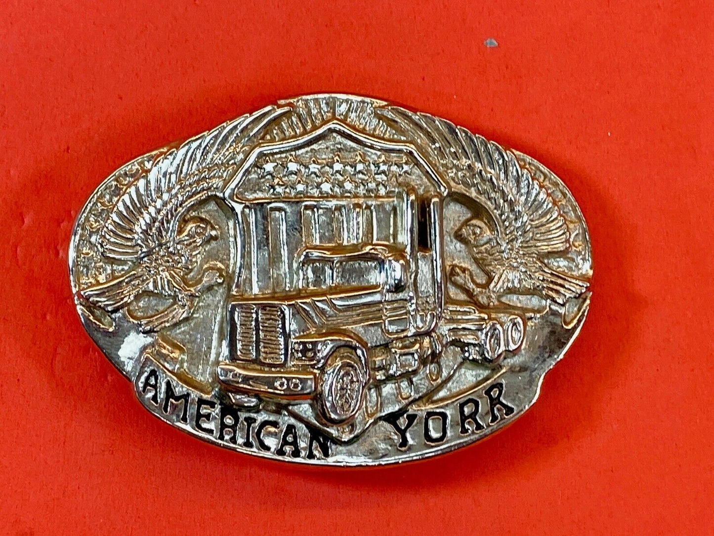 Vintage American Yorr Belt Buckle - Semi Tractor Truck Driver Big Rig 18 Wheeler