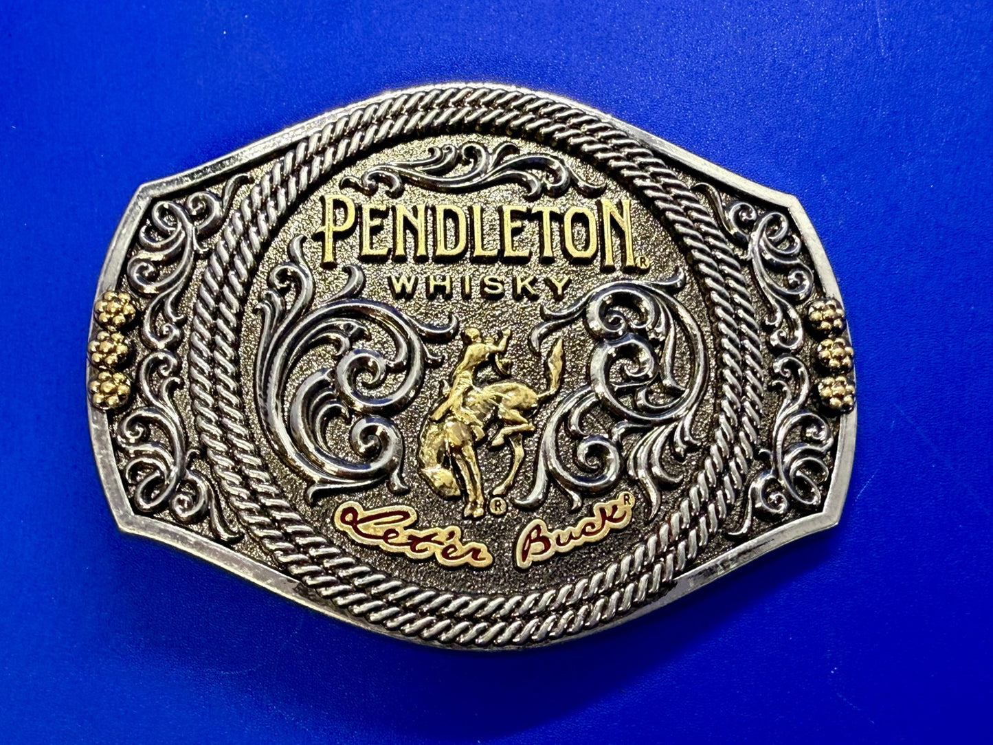 2021 Pendleton Whiskey Let'er Buck Rodeo Cowboy Montana Silversmiths Belt Buckle