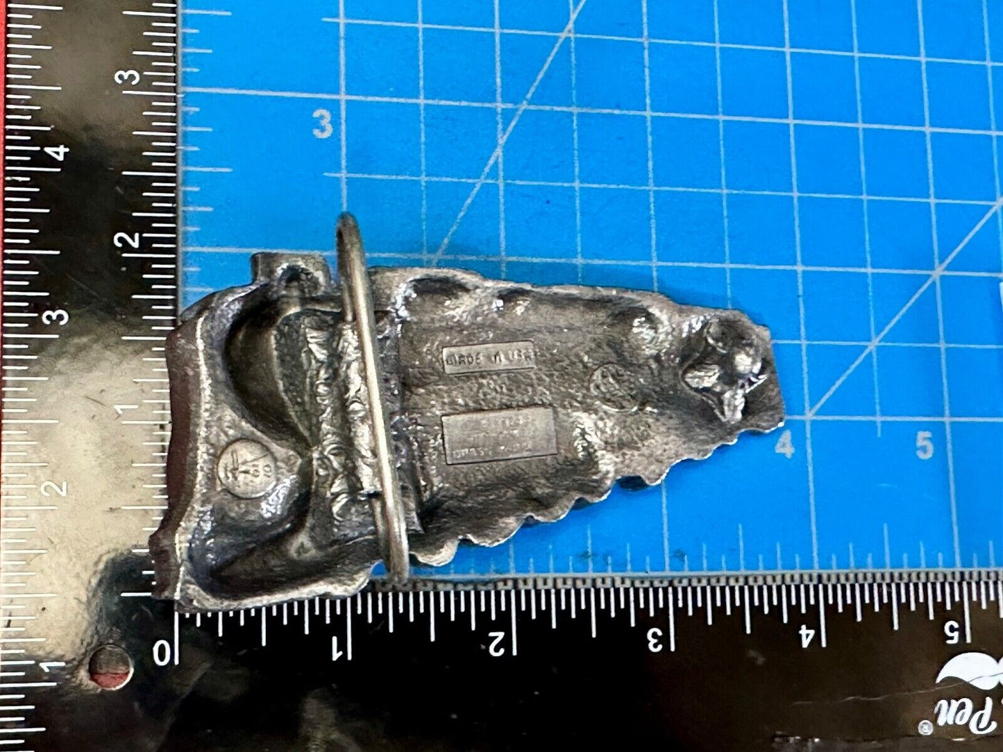 Train Rail Road Steam Engine RR vintage 1978 Bergamot Brass Works belt buckle