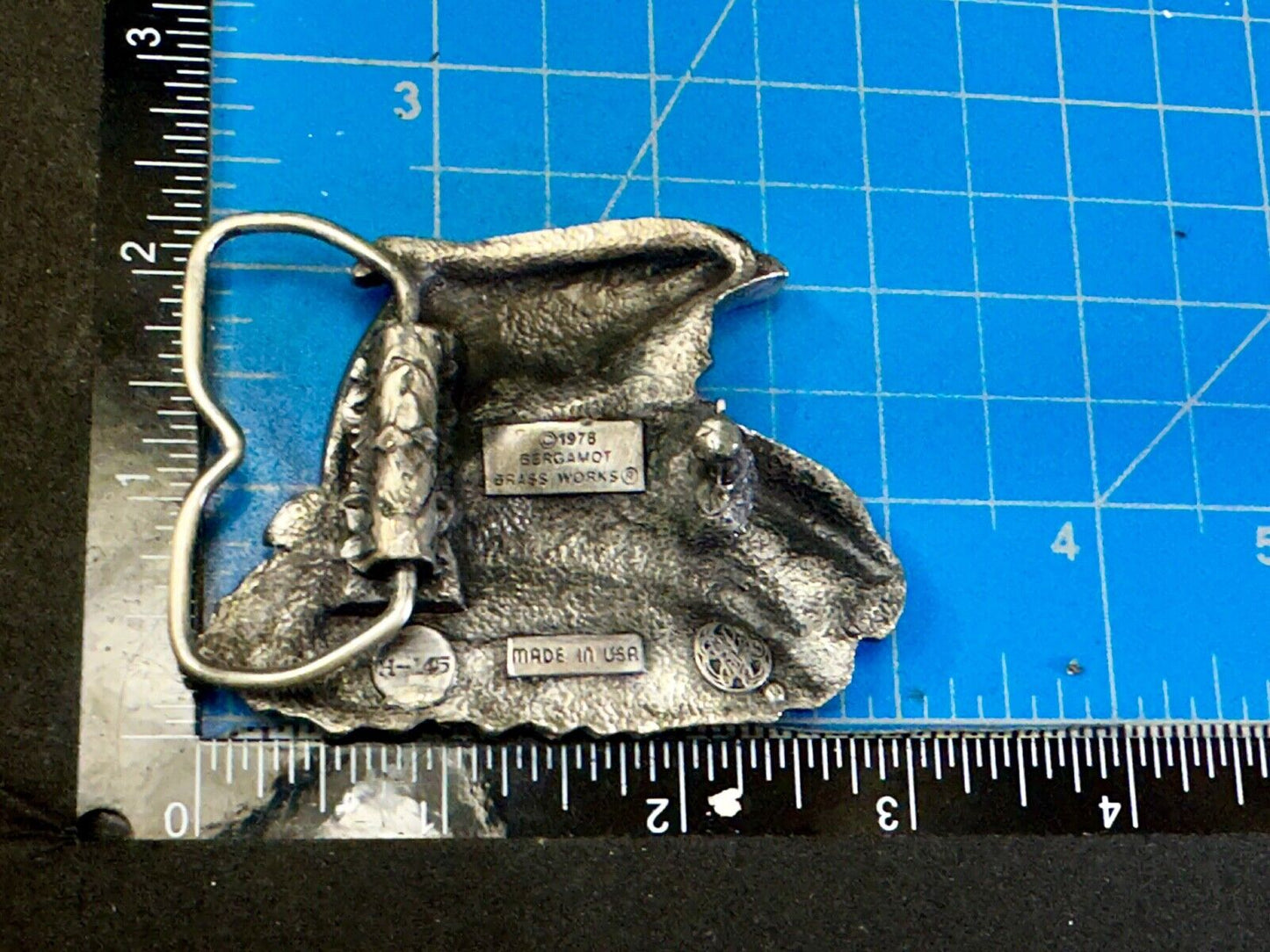Three Jumping Dolphins Vintage 1970's Nature Love Bergamot Belt Buckle